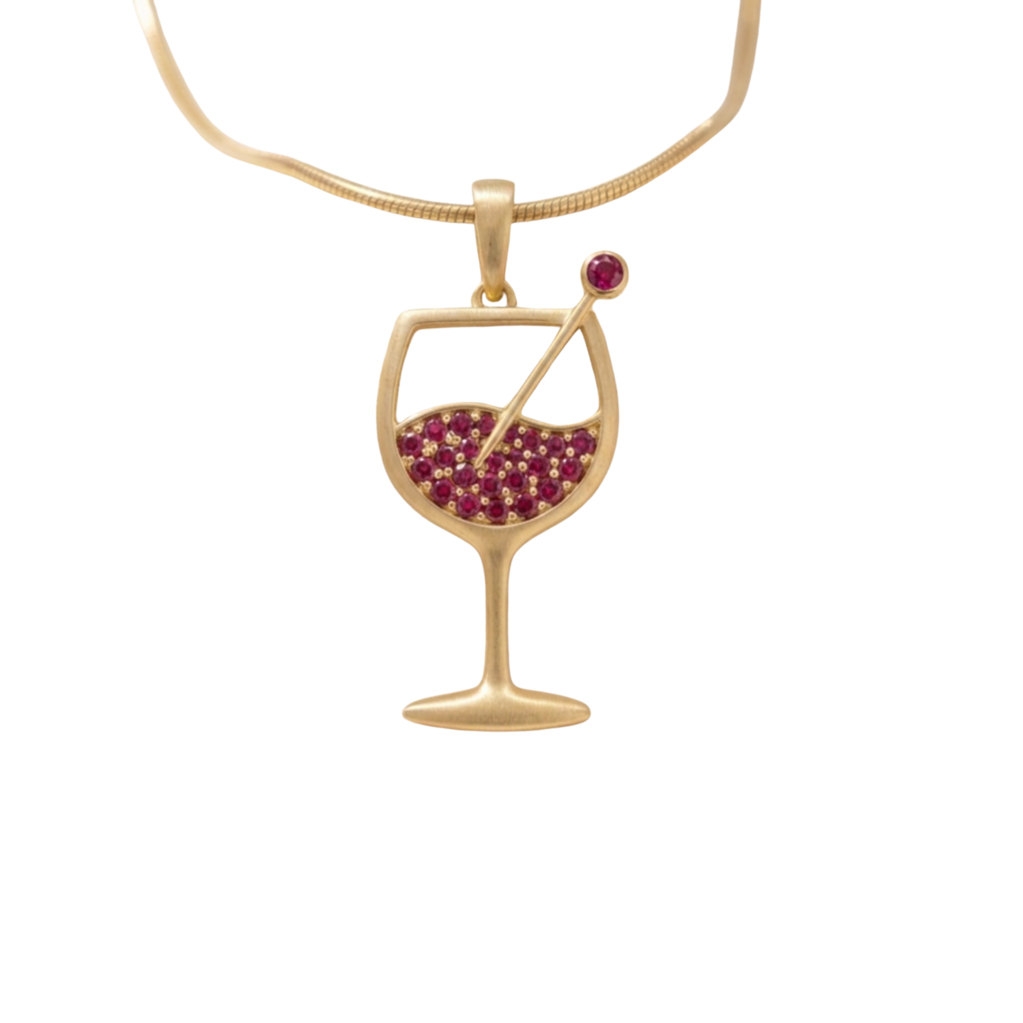 Wine glass charm necklace