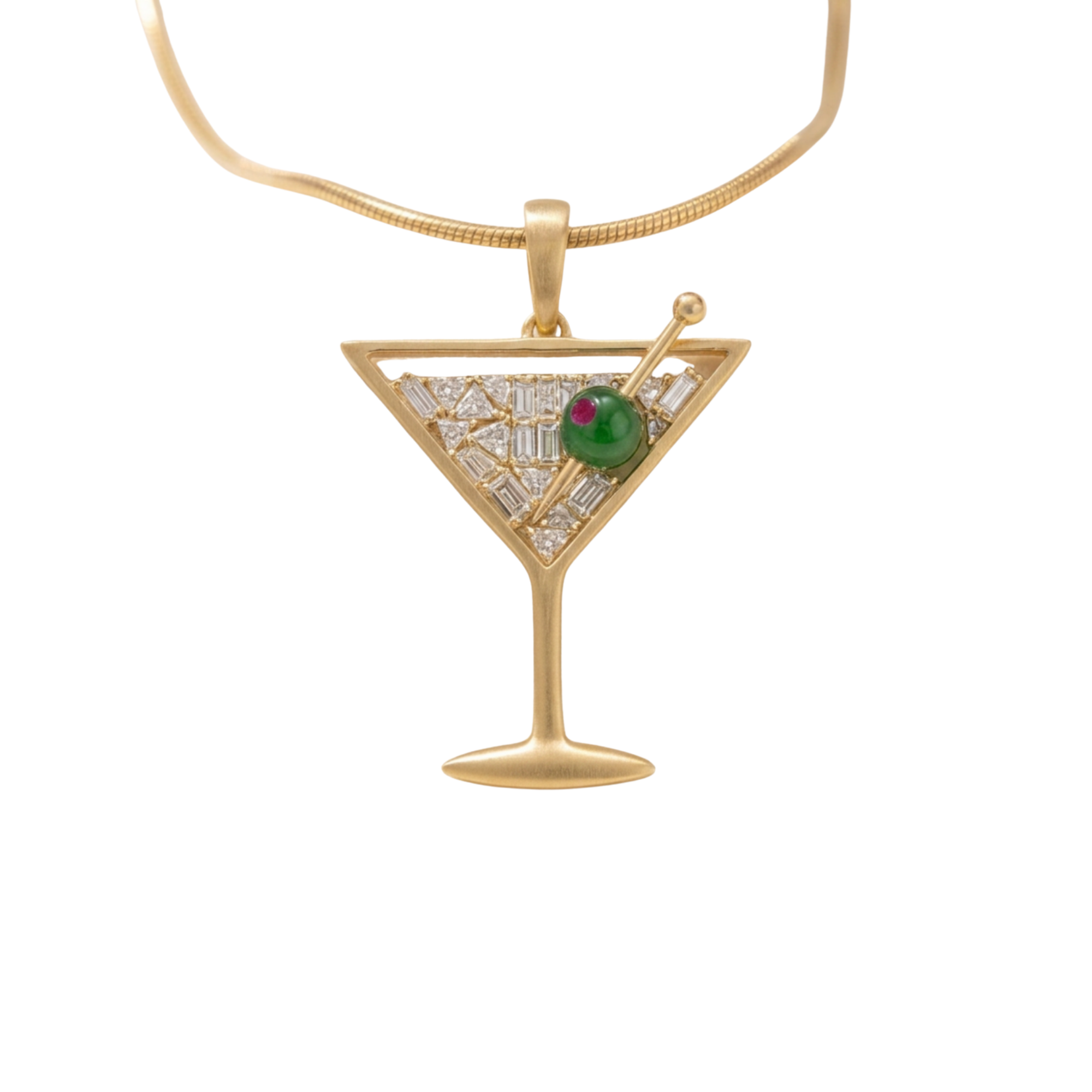 Martini glass charm necklace