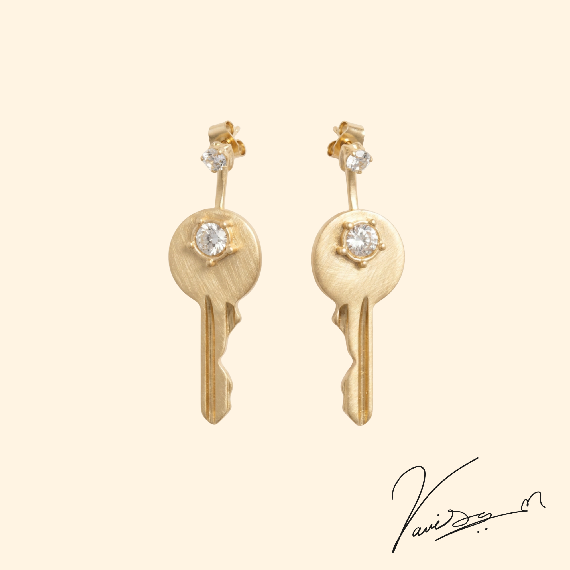 Key stud earrings