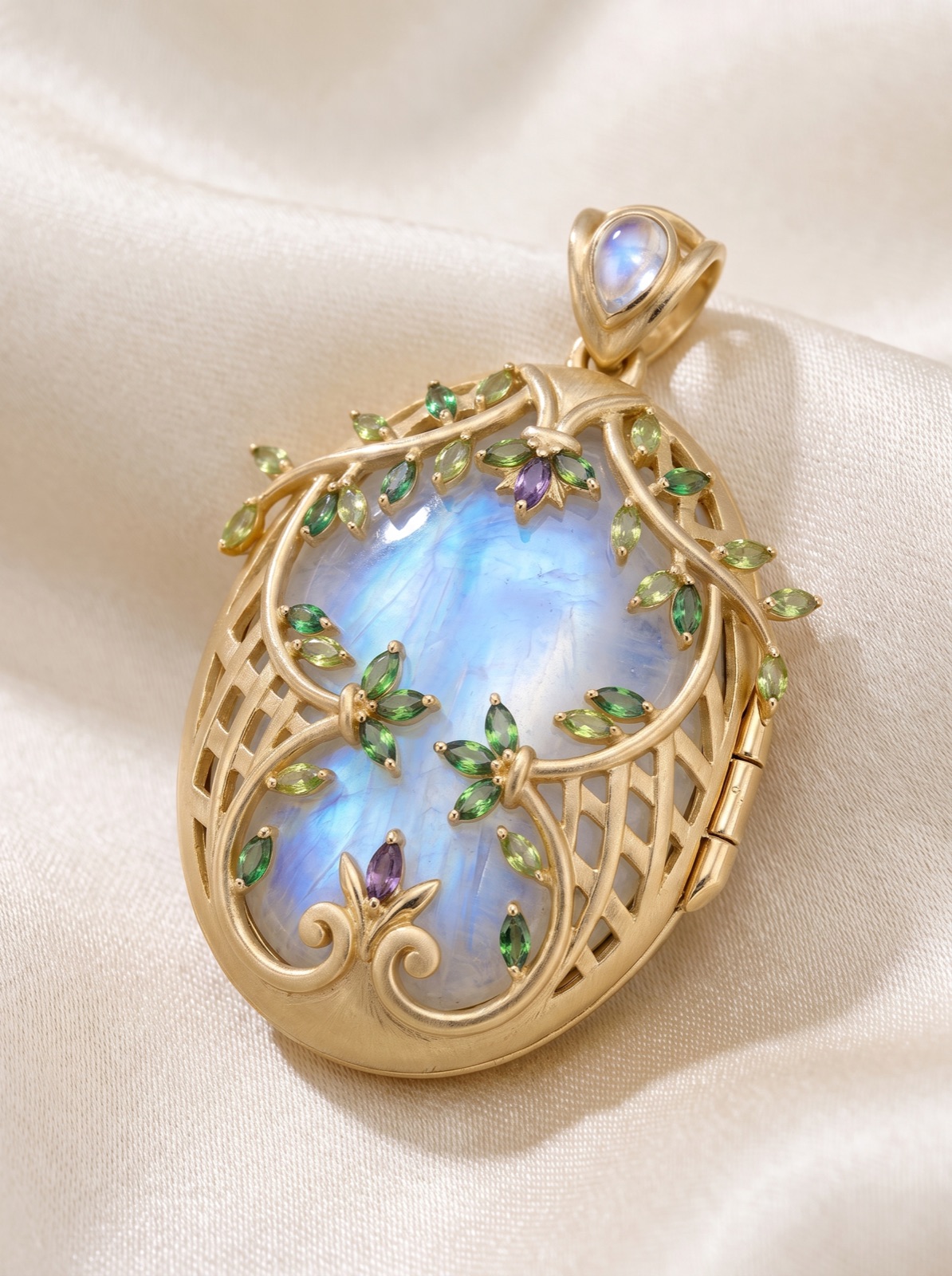 Moonstone openwork locket