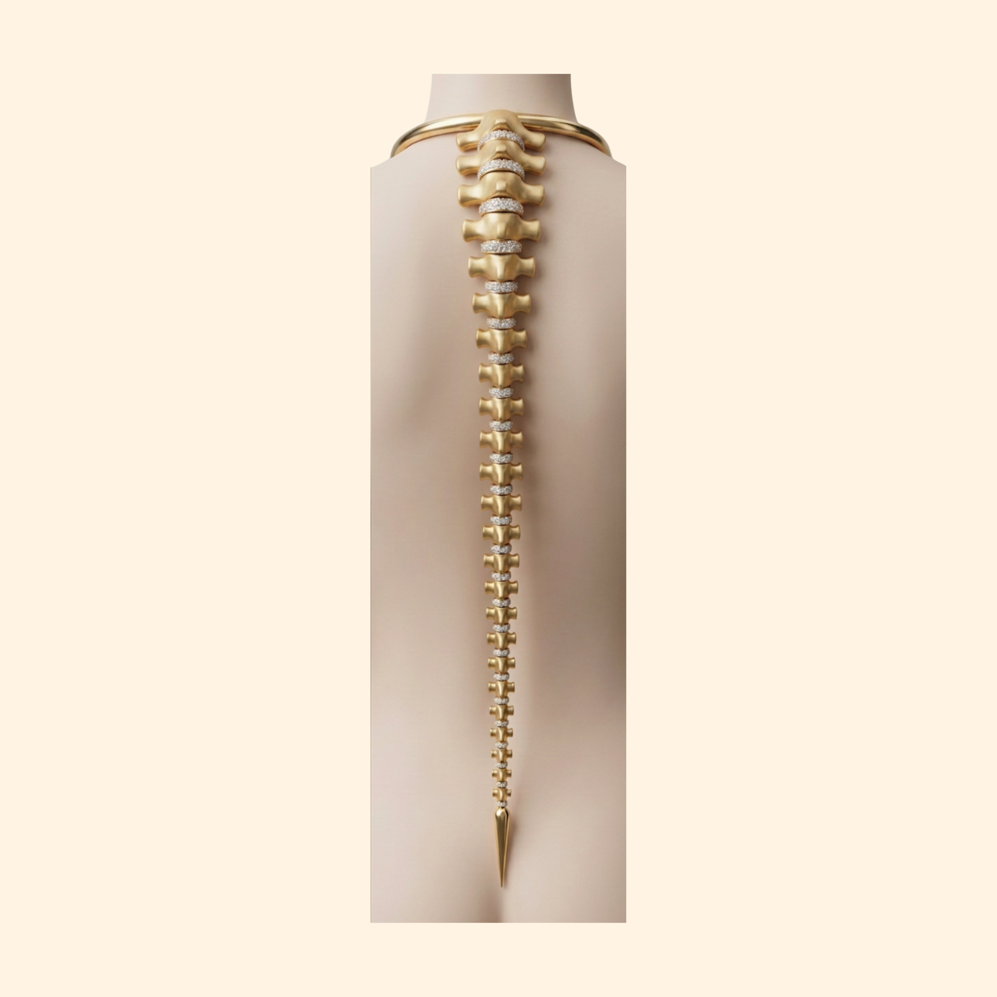Spine neckpiece render, back view