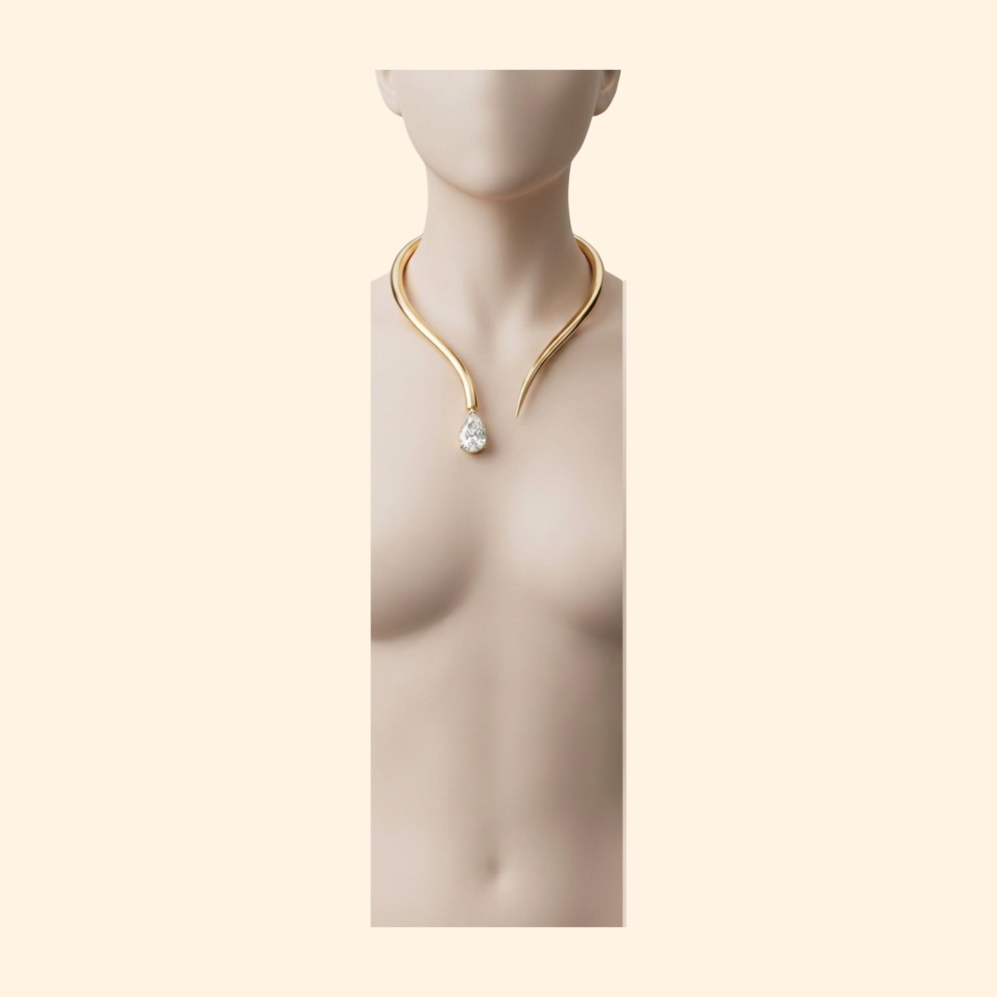 Spine neckpiece render, front collar