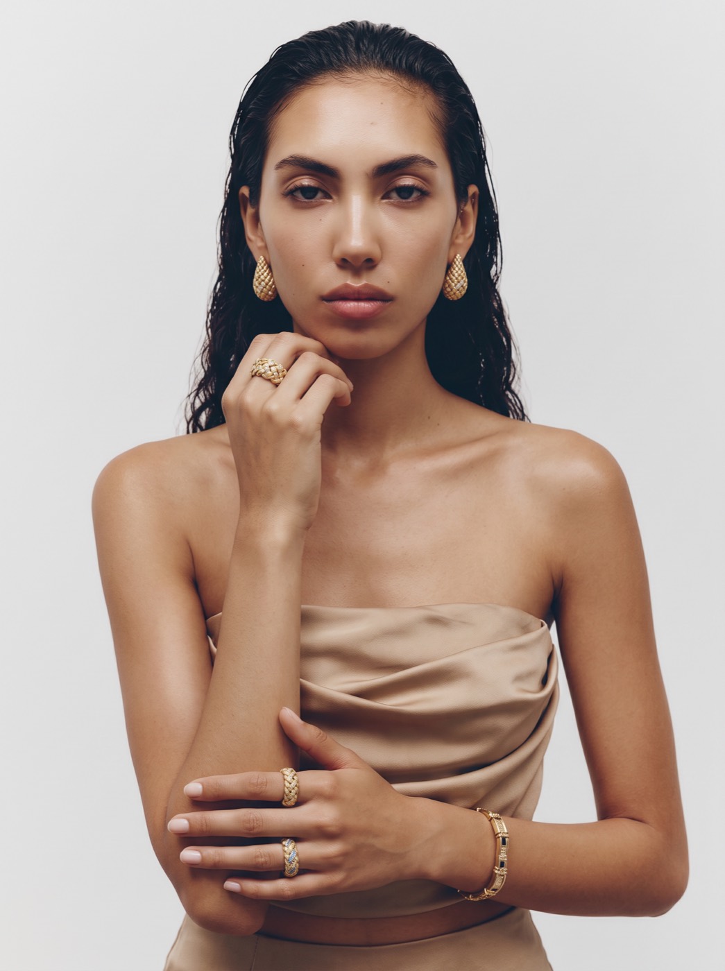 Woven gold worn