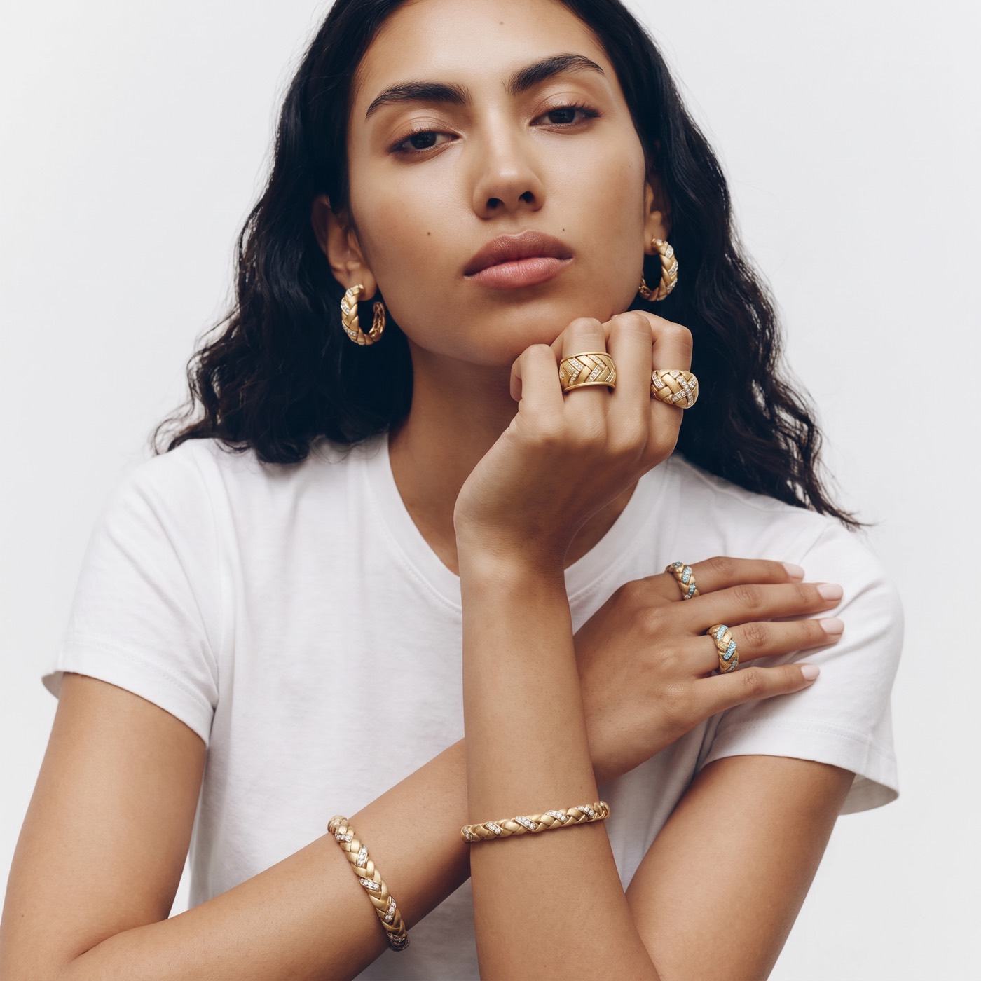 Woven gold worn